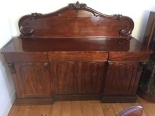 Victorian Mahogany Chiffonier / Two-Door Sideboard with Carved Scroll Back — listing 4