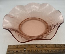 Vintage Pink Depression Glass Cube/Cubist Pattern Covered Butter Dish with Starburst Lid — listing 6