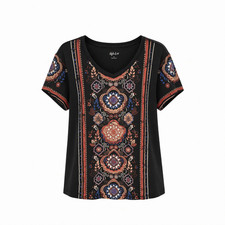 Style & Co Petite Millie White Blue Floral Short-Sleeve Tee, Size PL — listing 4