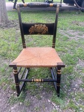 Hitchcock-Style Stenciled Windsor Rocking Chair in Cream — listing 5