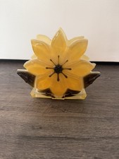 Cast Resin Amber & Green Floral Napkin Holder / Letter Holder with Metal Frame — listing 4