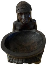 Hand-Carved Wooden Tribal Mask with Elongated Face and Geometric Scarification Motifs