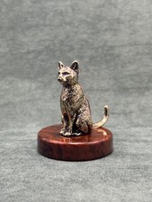 Art Deco Style Stylized Cat Sculpture on Black Base, Signed — listing 2