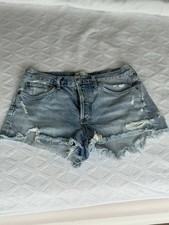 AGOLDE High Rise Distressed Cutoff Denim Shorts, Size 26 — listing 4