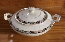 Vintage National Ivory 10-Piece Dinnerware Set with Service Pieces, Ivory with Gold Trim and Floral Border, circa 1920s — listing 3