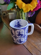 Vintage Delft-Style Blue & White Kitchen Set — Coffee Pot, Saucepan/Butter Warmer, Salt & Pepper Shakers, and Tray — listing 3