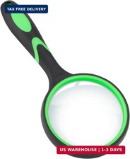 Handheld Dual-Lens Magnifying Glass with Black Plastic Handle — listing 4
