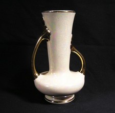 Vintage Mid-Century Iridescent Lusterware Twin-Handled Vase with Gold Trim — listing 5