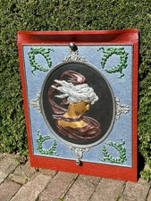 Antique Hand-Painted 4-Panel Folding Fireplace Screen with European Village Landscape — listing 5