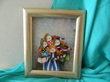 Whimsical Figural Painting of Two Musicians on Canvas, Signed — listing 4