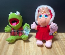 Vintage 1987-88 McDonald's Muppet Babies Baby Kermit & Baby Miss Piggy Christmas Plush Set — listing 3