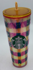 Starbucks Holiday Red Plaid Tartan Double-Wall Insulated Tumbler with Lid