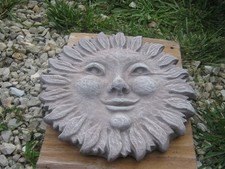 Cast Concrete Sun Face Wall Plaque with Cupped Hands Bird Feeder/Planter — listing 4