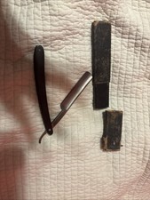 Antique Straight Razor with Wood Scales, Maker Unknown — listing 2