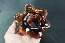 Vintage Amber Depression Glass Star/Petal Shaped Dish, 6.5 inch — listing 2