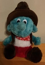 Vintage 1982 Cowboy Smurf PVC Figure on Original Wallace Berrie Card — listing 2