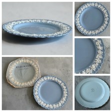 Wedgwood Queensware Embossed Grapevine Dinnerware Set, Cream on Lavender Blue — listing 2