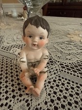 Pair of Bisque Porcelain Piano Baby Figurines with Bonnets (KPM-style Crown Mark) — listing 4