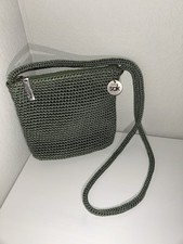 Vintage Black Woven Cotton Crochet Crossbody Purse