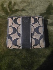 Coach Signature Embossed Leather Turnlock Compact Wallet in Metallic Bronze No visible number — listing 2