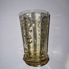 Yellow (Topaz) Depression Glass Console Bowl, Etched Floral Scroll Pattern, 11 inch — listing 2