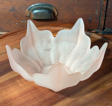 Viking Glass Pink Satin Frosted Petal Bowl with Ruffled Rim — listing 5
