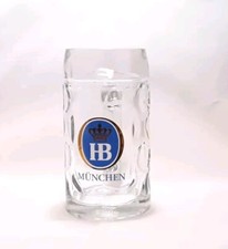 Vintage Etched Glass Beer Stein with Hinged Pewter Lid and Ball Thumblift — listing 5