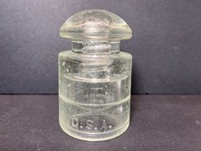 Vintage Clear Glass Insulator with Ribbed Body and Ringed Ends — listing 6
