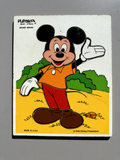 Lot of 3 Vintage Playskool Wooden Tray Puzzles - Mickey Mouse, Garden Puppy, Farm — listing 4
