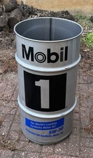 Vintage Mobil Oil Metal Drum / Barrel with Pegasus-Era Logo
