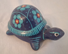 Vintage Ceramic Turtle Figural Covered Jar with Butterfly Finial
