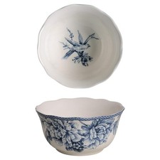 Blue and White Floral Porcelain Soup Tureen with Ladle and Lid — listing 6