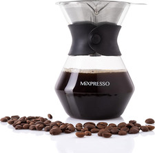 Glass Pour-Over Coffee Maker with Cork Collar and Leather Tie — listing 6