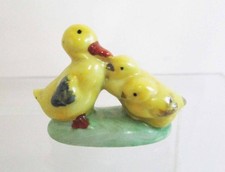 Vintage Bisque Porcelain Girl Duck Holding Teddy Bear Figurine on Miniature Wooden Chair — listing 6