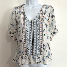 Floral Print Boho Blouse with Crochet Lace Trim It's a known brand - I'll read the label — listing 4