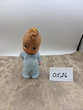 Vintage Rubber Kewpie Doll, Lying/Crawling Pose with Squeaker Hole, approx. 5" long