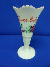 Art Deco Uranium Green Glass Trumpet Vase, Octagonal Foot, 8 inches — listing 4