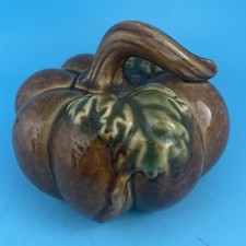 Ceramic Pumpkin Figurines with Embossed Leaf and Vine Design, Autumn Decor (Set of 2) — listing 4