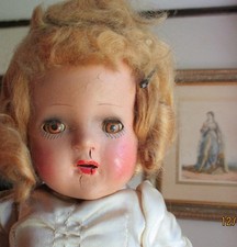 Pair of 1930s Composition Baby/Toddler Dolls (Boy and Girl in Bonnet) — listing 3