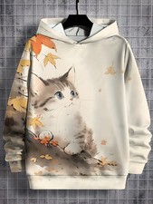 Funny Cat Graphic Lightweight Hoodie, Mauve Heather, "I Do What I Want", Cat-Ear Hood L/XL — listing 2