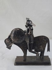Pair of Brutalist Metal Don Quixote & Sancho Panza Figural Sculptures — listing 4