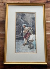 Framed Watercolor Print 'Firenze il Duomo e Orsanmichele' - Florence Italy Cityscape, Pencil Signed and Dated 1995 — listing 2