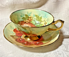 Hammersley & Co. Cobalt Blue & Gold Chintz Bone China Footed Teacup and Saucer — listing 2