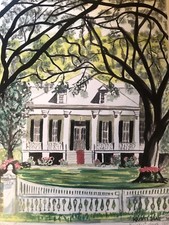 Antebellum Southern Plantation Gathering Scene, Framed Panoramic Print — listing 3