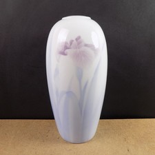 Japanese Baluster-Form Porcelain Vase with Hand-Painted Iris and Floral Decoration — listing 6