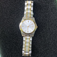 Bulova Two-Tone Diver-Style Watch with Blue Dial and Rotating Bezel