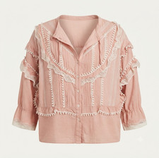 Maeve by Anthropologie Black Floral Button-Front Blouse, US 6 — listing 6