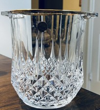 Cristal d'Arques Longchamp Crystal Champagne/Ice Bucket with Gold Rim — listing 3
