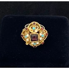 Vintage Stevens & Son Jewellers Black Leather Hinged Ring/Jewelry Presentation Box with Gilt Tooling — listing 2