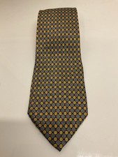 Tied & True Yellow and Grey Geometric Print Silk Necktie — listing 2
